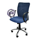 Кресло Капри хром ткань JP 15-5, цвет синий, спинка сетка