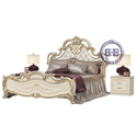 Картинки Двуспальная кровать Грация 1600 мягкое изголовье с двумя тумбами цвет слоновая кость в интернет-магазине Бит и Байт