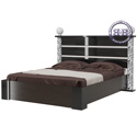 Двуспальная кровать Сан-Ремо цвет венге цаво/чёрный глянец спальное место 1600х2000 мм.
