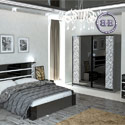 Картинки Гарнитур спальный Сан-Ремо № 1 цвет венге цаво/чёрный глянец в интернет-магазине Бит и Байт