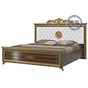 Спальня Версаль орех тайский Кровать 1800 с короной мягкое изголовье
