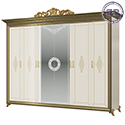 Картинки Шкаф 6-ти дверный с короной Версаль цвет слоновая кость в интернет-магазине Бит и Байт