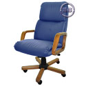 Кресло Надир 1Д (Н3 КЗ СИН) эко-кожа, цвет синий, высокая спинка