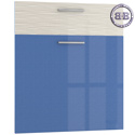 Кухня Жанна Кухонный фасад Стол Моби 600 1 ящик 1 дверь, цвет голубой металл/шагрень платина