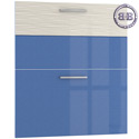 Кухня Жанна Кухонный фасад Стол Моби 600 2 ящика, цвет голубой металл/шагрень платина
