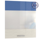 Жанна Кухонный фасад шкаф навесной 600 витрина голубой металл/шагрень платина распродажа