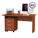 Письменный стол МД 1.04Т с подкатной тумбой цвет вишня