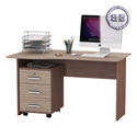 Письменный стол МД 1.04Т с подкатной тумбой цвет ясень шимо светлый/ясень шимо тёмный