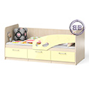 Кровать детская с ящиками Топ-Топ 1,8 правая цвет дуб атланта/ваниль глянец
