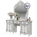 Столик туалетный с зеркалом Дольче Вита, цвет белый глянец с серебром