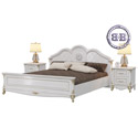 Кровать с двумя тумбочками Да Винчи 1800 с основанием цвет патина белый