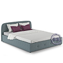 Кровать интерьерная Илона с подъёмным механизмом ткань Ролан 3064/4 рогожка серо-бирюзовый