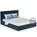 Кровать интерьерная Милана с подъёмным механизмом и дном ткань Велюр Лекко океан полуночно-синий