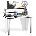 Игровой компьютерный стол с надстройкой С-МД-СК2Н-1200-750 цвет белый/кромка венге