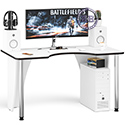 Игровой компьютерный стол С-МД-СК2-1400-750 цвет белый/кромка венге