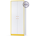Шкаф 2-х дверный Альфа 13.42 цвет солнечный свет/белый премиум