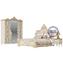 Спальня Людовик № 4 цвет слоновая кость кракелюр, ручная роспись цветными патинами и золотом