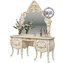 Стол туалетный с зеркалом Людовик цвет слоновая кость кракелюр, ручная роспись цветными патинами и золотом