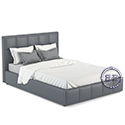 Кровать интерьерная Хлоя 1400 с подъёмным основанием и дном искусственная кожа Пегасо лайт грей