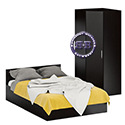 Кровать двуспальная 1400 с угловым шкафом Стандарт цвет венге