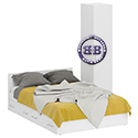 Картинки Двуспальная Кровать белая с ящиками 1400 с пеналом Стандарт цвет белый в интернет-магазине Бит и Байт
