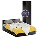Двуспальная кровать с ящиками 1400 с пеналом Стандарт цвет венге