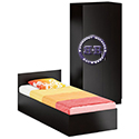 Картинки Кровать односпальная 900 со шкафом для одежды 2-х створчатым Стандарт цвет венге в интернет-магазине Бит и Байт