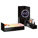 Картинки Мебель для спальни Стандарт № 4 с кроватью 900 цвет венге/фасады ТВ тумбы МДФ чёрный глянец в интернет-магазине Бит и Байт