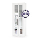 Картинки Шкаф для одежды 2-х дверный с зеркалами Валенсия 13.329 цвет белый шагрень в интернет-магазине Бит и Байт