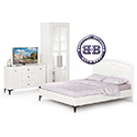 Картинки Белая мебель для спальни Валенсия № 17 цвет белый шагрень в интернет-магазине Бит и Байт