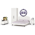 Картинки Комплект белой мебели для спальни Валенсия № 35 цвет белый шагрень/чёрный в интернет-магазине Бит и Байт