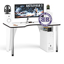 Игровой компьютерный стол С-МД-СК2-1360-750 цвет белый/кромка венге
