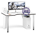 Игровой компьютерный стол С-МД-СК2-1360-900 цвет белый/кромка венге