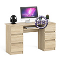 Картинки Компьютерный стол с двумя тумбами Мори МС-2 цвет дуб сонома в интернет-магазине Бит и Байт