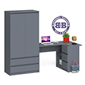Картинки Стол компьютерный угловой правый Мори и шкаф-комод Мори МШ900.1 цвет графит в интернет-магазине Бит и Байт