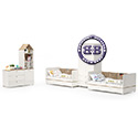 Мебель для детской комнаты с кроватями для двоих детей Эйп цвет белый/дуб белый
