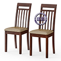 Два деревянных стула Мебель--24 Гольф-11 цвет массив берёзы орех обивка ткань атина коричневая
