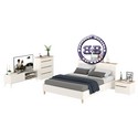 Мебель в спальню серии Муссон с кроватью с основанием 1600 цвет белый/дуб эндгрейн элегантный