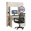 Комплект из компьютерного стола Комфорт 12.71 и кресла 103 цвет дуб крафт серый/шёлковый камень/кресло чёрное
