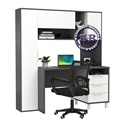 Mobi домашний офис Комфорт 12.95N цвет тёмно-серый/белый премиум с компьютерным креслом 103 чёрного цвета