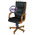 Кресло Лорд 1Д кожа люкс, цвет 2095 чёрный, высокая спинка, крестовина и подлокотники дерево светлый орех