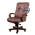 Кресло директора Алекс 1Д эко-кожа, цвет коричневый, высокая спинка, крестовина и подлокотники тёмный орех