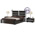 Кровать двуспальная Сан-Ремо + две тумбы цвет венге цаво/чёрный глянец спальное место 1600х2000 мм.
