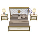 Кровать двуспальная мягкое изголовье + две тумбы Версаль 1600 цвет слоновая кость
