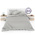 Кровать двуспальная 1600 Марта мягкая спинка + две тумбочки цвет белый/дезира эш