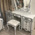 Стол туалетный с зеркалом и пуфом Дольче Вита, цвет белый глянец с серебром