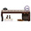 Банкетка Мебель--24 Вента-2, цвет орех, обивка ткань полоса коричневая