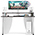Игровой компьютерный стол с надстройкой С-МД-СК2Н-1400-750 цвет белый/кромка венге