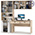 Компьютерный стол со шкафом и полкой со стеклом Бостон цвет дуб эндгрейн элегантный/фасады МДФ милк рикамо софт