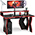 Стол для геймера с надстройкой МД-СК5-1400Н цвет венге/кромка красная